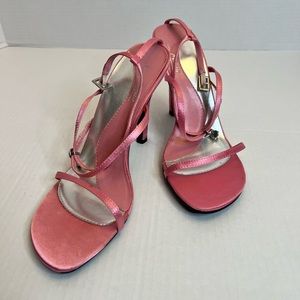 Anne Michelle heels. Pink satin. Size 9